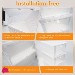 Stackable Shoe Shoe Box 3 Shoe Rack With Doors