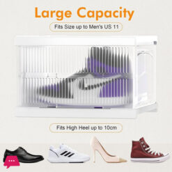 Stackable Shoe Shoe Box 3 Shoe Rack With Doors