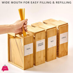 Wood Food Storage Container  Book-Style Canister For Kitchen Square Pantry Organization 3 Ltr 1 Pcs