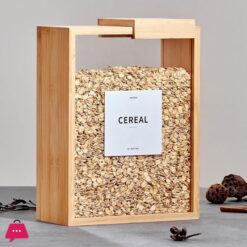 Wood Food Storage Container  Book-Style Canister For Kitchen Square Pantry Organization 3 Ltr 1 Pcs