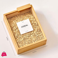 Wood Food Storage Container  Book-Style Canister For Kitchen Square Pantry Organization 3 Ltr 1 Pcs