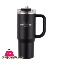 304 Stainless Steel Insulated 900ml Thermal Coffee Car Cup Tumbler With Handle Straw
