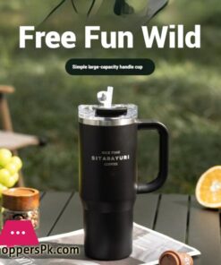 304 Stainless Steel Insulated 900Ml Thermal Coffee Car Cup Tumbler With Handle Straw 49 304 Stainless Steel Insulated 900Ml Thermal Coffee Car Cup Tumbler With Handle Straw - Image 2
