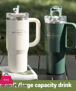 304 Stainless Steel Insulated 900Ml Thermal Coffee Car Cup Tumbler With Handle Straw 51 304 Stainless Steel Insulated 900Ml Thermal Coffee Car Cup Tumbler With Handle Straw - Image 4