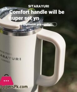 304 Stainless Steel Insulated 900Ml Thermal Coffee Car Cup Tumbler With Handle Straw 52 304 Stainless Steel Insulated 900Ml Thermal Coffee Car Cup Tumbler With Handle Straw - Image 5