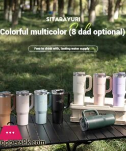 304 Stainless Steel Insulated 900Ml Thermal Coffee Car Cup Tumbler With Handle Straw 53 304 Stainless Steel Insulated 900Ml Thermal Coffee Car Cup Tumbler With Handle Straw - Image 6