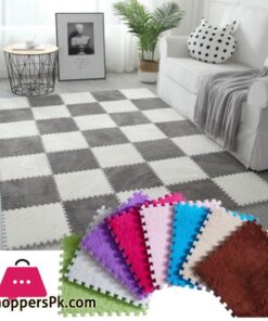 30X30Cm Kids Carpet Foam Puzzle Mat EVA Shaggy Baby Eco Floor Square Stitching Velvet Mat For Living Room Decor Floor Mats 1Pcs