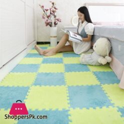 30X30Cm Kids Carpet Foam Puzzle Mat Eva Shaggy Baby Eco Floor Square Stitching Velvet Mat For Living Room Decor Floor Mats 1Pcs