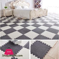 30X30Cm Kids Carpet Foam Puzzle Mat Eva Shaggy Baby Eco Floor Square Stitching Velvet Mat For Living Room Decor Floor Mats 1Pcs