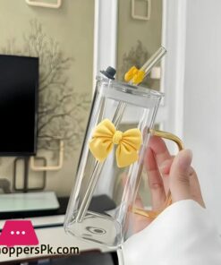 400Ml Glass Tumbler With Straw &Amp; Handle 46 400Ml Glass Tumbler With Straw &Amp; Handle - Image 6
