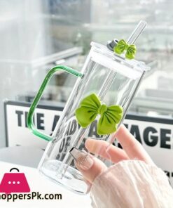 400Ml Glass Tumbler With Straw &Amp; Handle 47 400Ml Glass Tumbler With Straw &Amp; Handle - Image 7