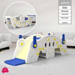 5 In 1 Kids Indoor Slide Seesaw Study Table Basket Ball
