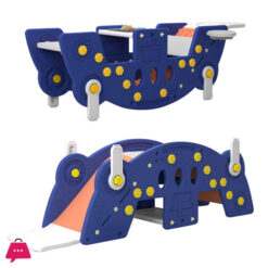 5 in 1 Kids Indoor Slide Seesaw Study Table Basket Ball