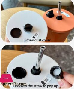 600Ml Insulated Coffee Cup With Straw Stainless Steel Iced Coffee Mug Tea Cold Drink Bottle Diamond Shaped Thermos Mug Tumbler - Image 7