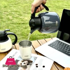 Tyeso Thermos Pot Insulated Stainless Steel Coffee Pot Suitable For Home /Office 1Liter
