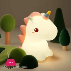Unicorn Cute Silicone LED Night Light For Kids Children USB Rechargeable Lamp