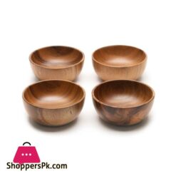 Wooden Bowls Made With Original Accacia Woodwooden Bowl For Salad Fruits Accacia Wood Bowl Pack Of 4Best Quality With Low Price