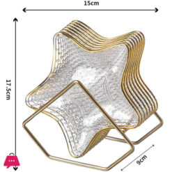 Acrylic Star Shape Plate Set With Metal Stand 8Pcs