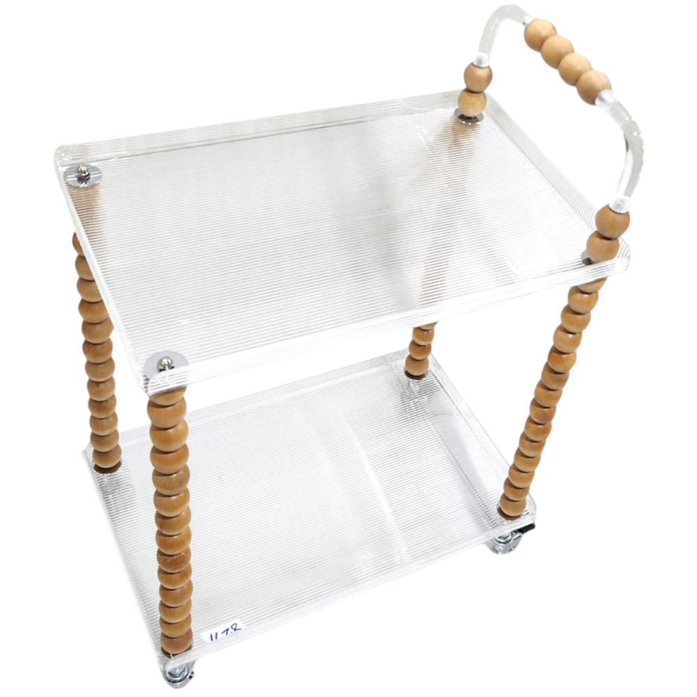 Acrylic Tea Trolley Moving Cart 7 Acrylic Tea Trolley Moving Cart