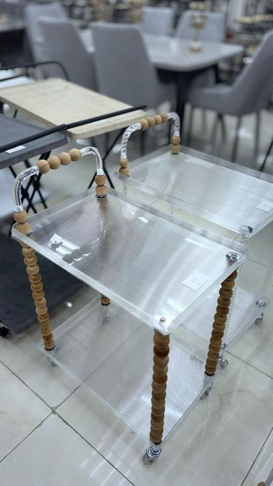 Acrylic Tea Trolley Moving Cart