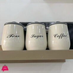 Alloyed Airtight Tea Coffee And Sugar Canister Set 3Pcs