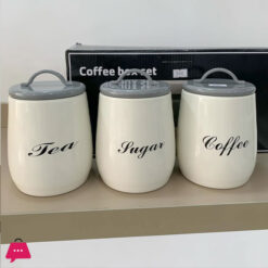 Alloyed Airtight Tea Coffee And Sugar Canister Set 3Pcs