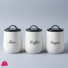 Alloyed Airtight Tea Coffee And Sugar Canister Set 3Pcs