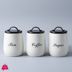 Alloyed Airtight Tea Coffee And Sugar Canister Set 3Pcs