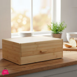 Bamboo Bread Box With Bamboo Cover