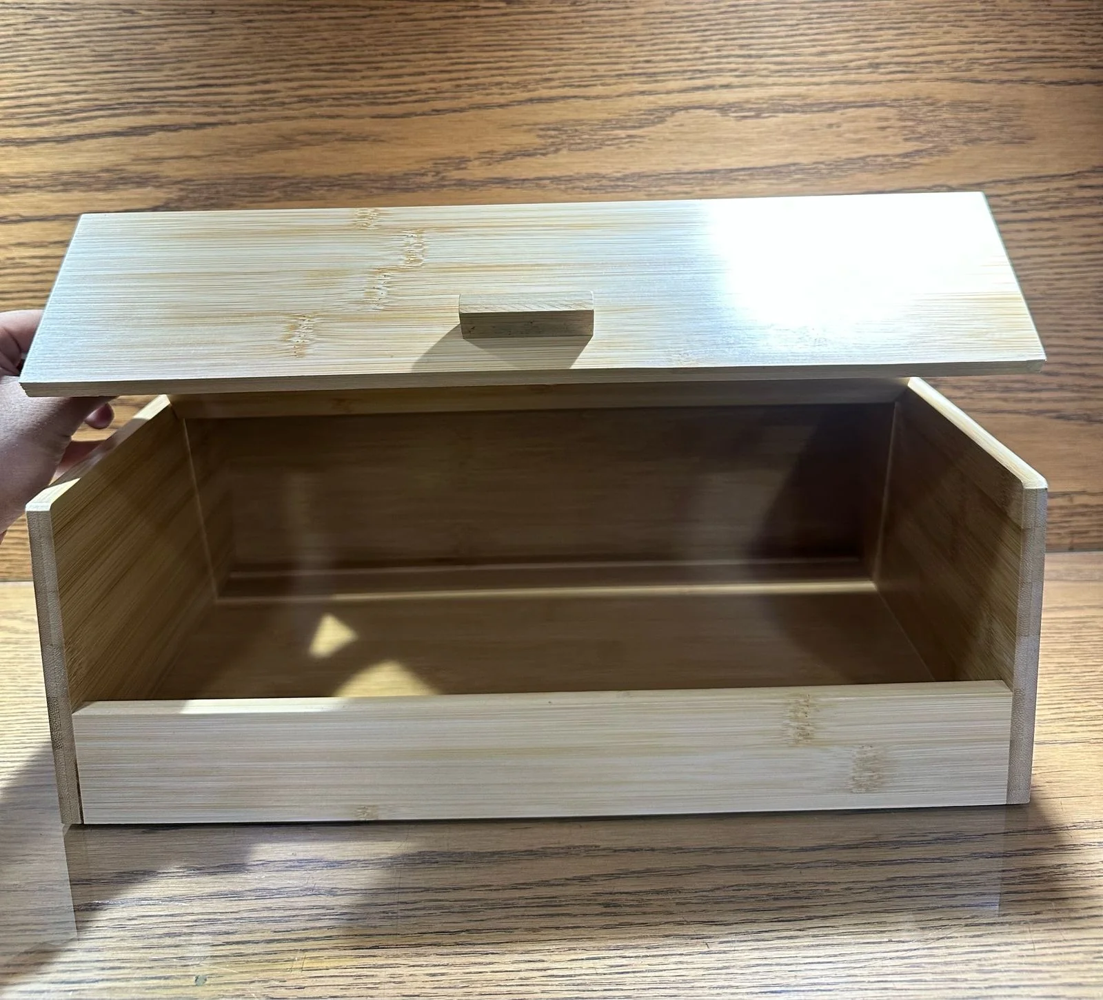 Bamboo Bread Box With Bamboo Cover