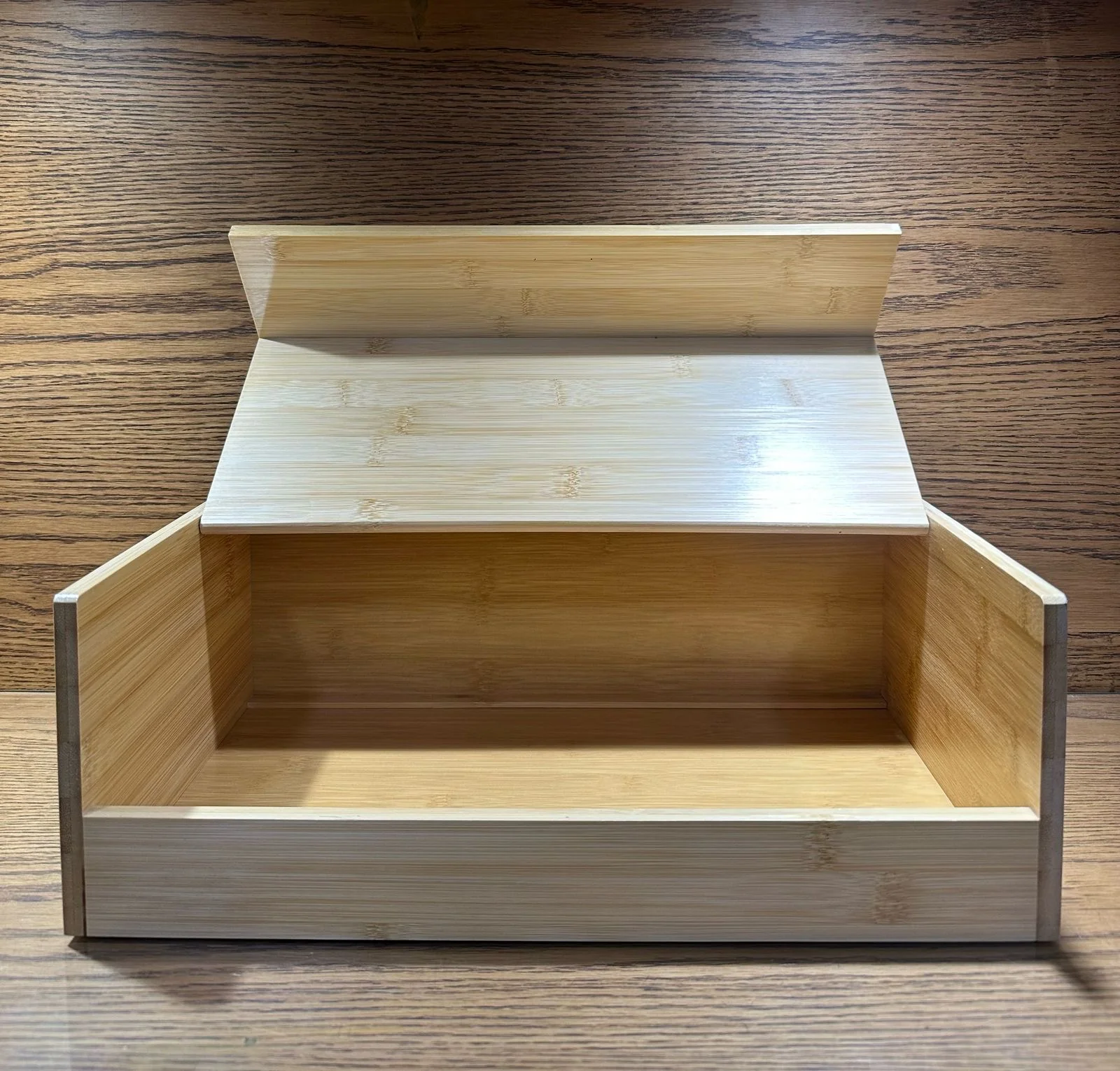 Bamboo Bread Box With Bamboo Cover