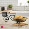 Bicycle-Shaped French Fries &Amp; Snack Serving Basket Iron Cycle Design Tray For Chips For Cafes, Restaurants &Amp; Home Use