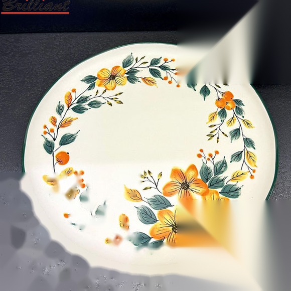 Brilliant Porcelain Round Dinner Plate 10.5Inch