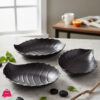 Ceramic Leaf Plate Black