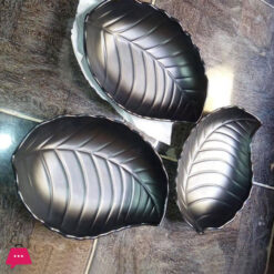 Ceramic Leaf Plate Black