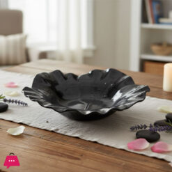 Ceramic Leaf Shape Bowl Black Color 1-Pc