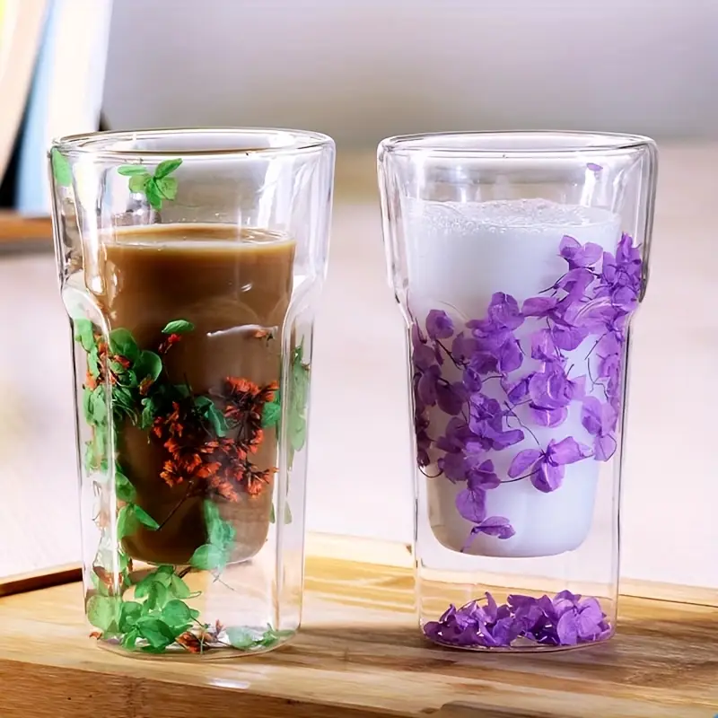 Double Wall Dried Flower Glass Elegant &Amp; Aesthetic Drinkware - 400Ml 19 Double Wall Dried Flower Glass Elegant &Amp; Aesthetic Drinkware - 400Ml