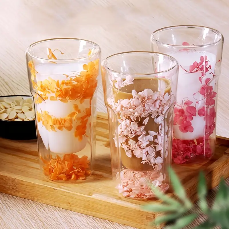 Double Wall Dried Flower Glass Elegant &Amp; Aesthetic Drinkware - 400Ml 18 Double Wall Dried Flower Glass Elegant &Amp; Aesthetic Drinkware - 400Ml