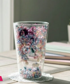 Double Wall Dried Flower Straight Glass Elegant &Amp; Aesthetic Drinkware - 400Ml - Image 3