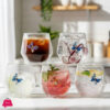 Double Wall Dried Ribbon Glass With Embossed Butterfly 250Ml