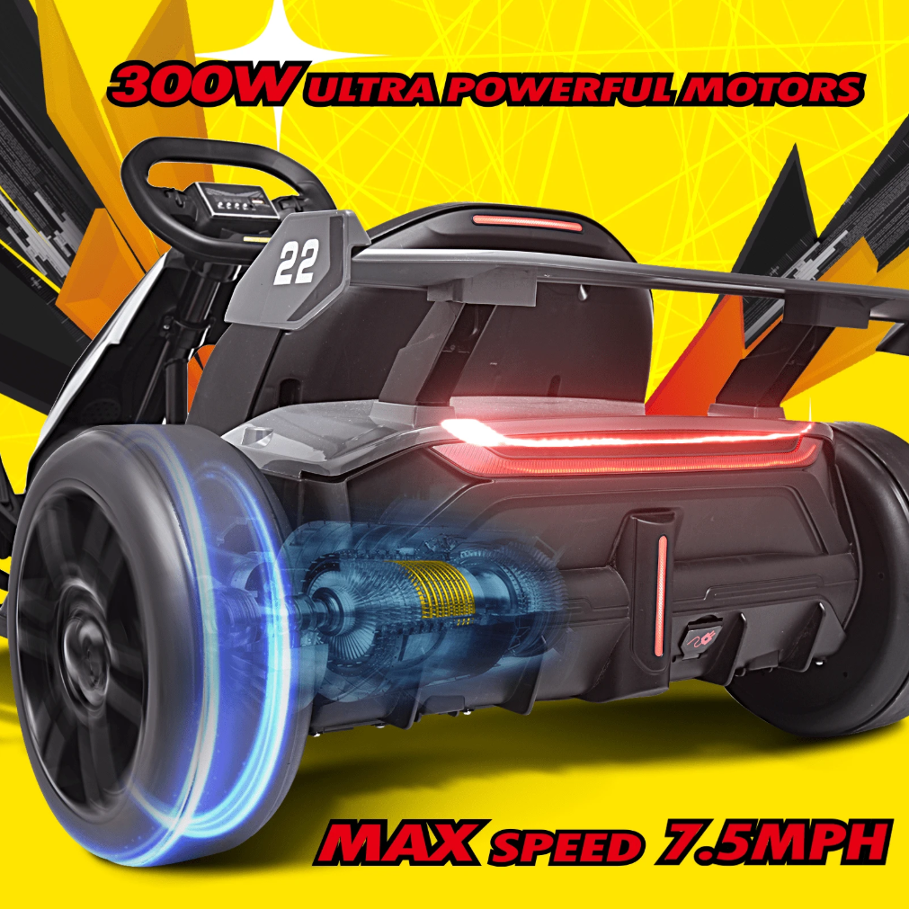 Electric Ride On Go Kart Racing Car High Power Pedal Drift Go Karts 24V 5Ah Battery