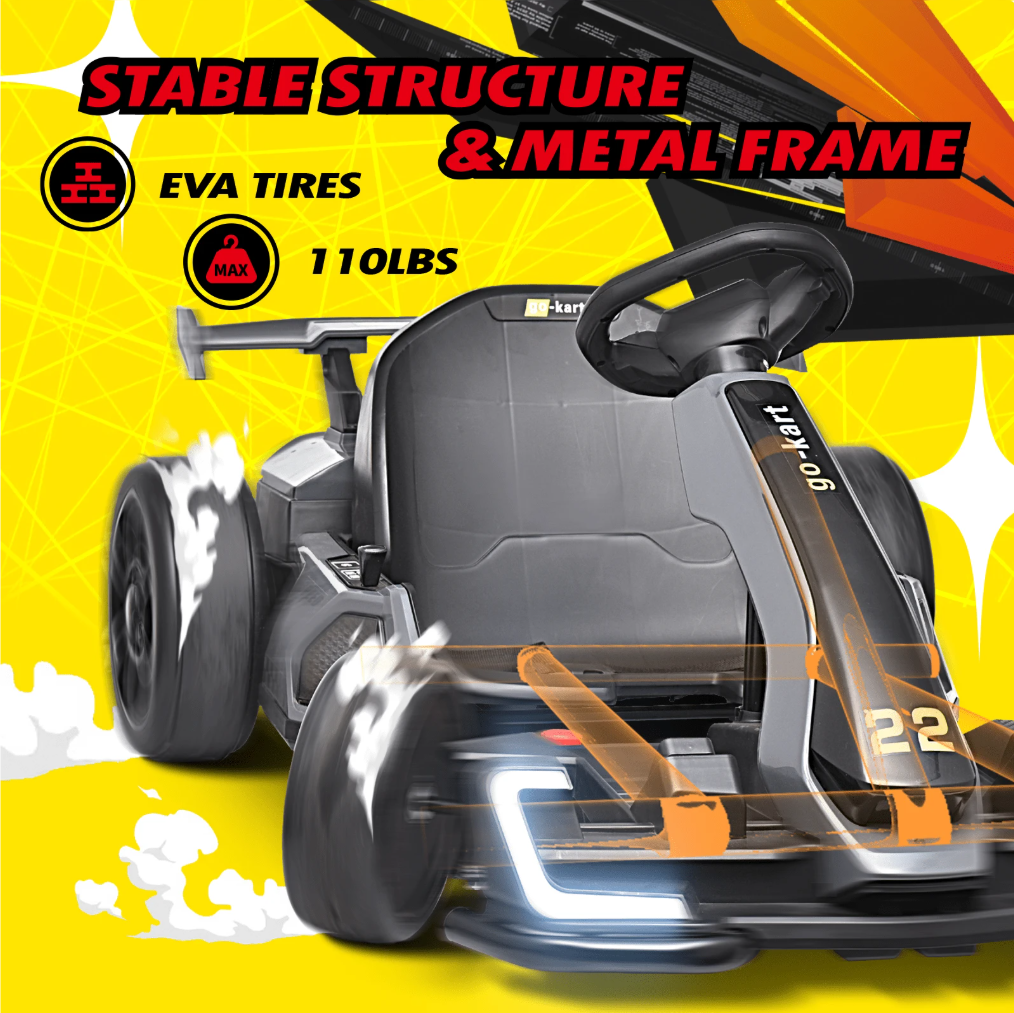 Electric Ride On Go Kart Racing Car High Power Pedal Drift Go Karts 24V 5Ah Battery