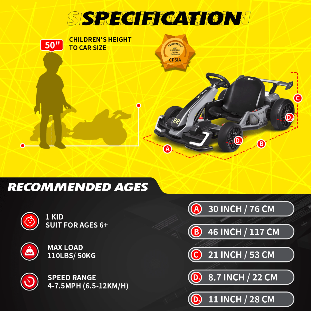 Electric Ride On Go Kart Racing Car High Power Pedal Drift Go Karts 24V 5Ah Battery 27 Electric Ride On Go Kart Racing Car High Power Pedal Drift Go Karts 24V 5Ah Battery