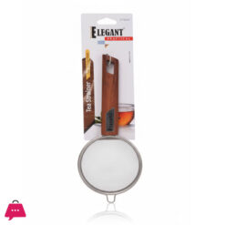 Elegant Wood Color Tea Strainer Steel Small