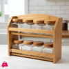 Elegant Wood Glass Spices Rack Square - 8pcs