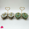 Four-Piece Porcelain Heart Shape Bowl With Stand 2 Four-Piece Porcelain Heart Shape Bowl With Stand
