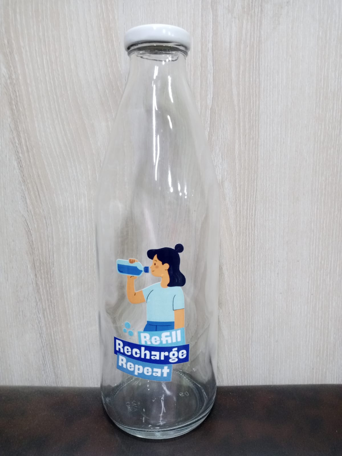 Glass Milk Bottle Water And Juice - 1000Ml 6 Glass Milk Bottle Water And Juice - 1000Ml