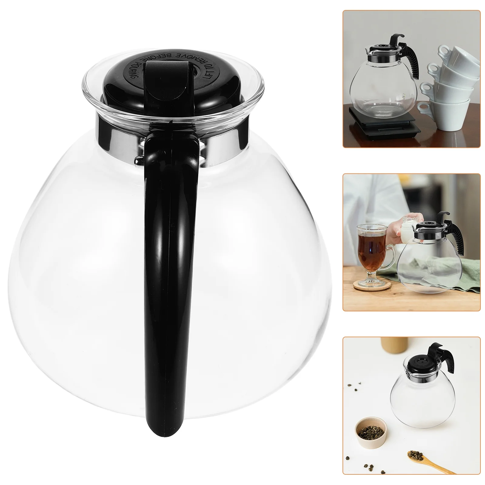 Glass Percolator Coffee Pot With Heat Resistant Handle For Stove Top For Brewing Coffee Tea
