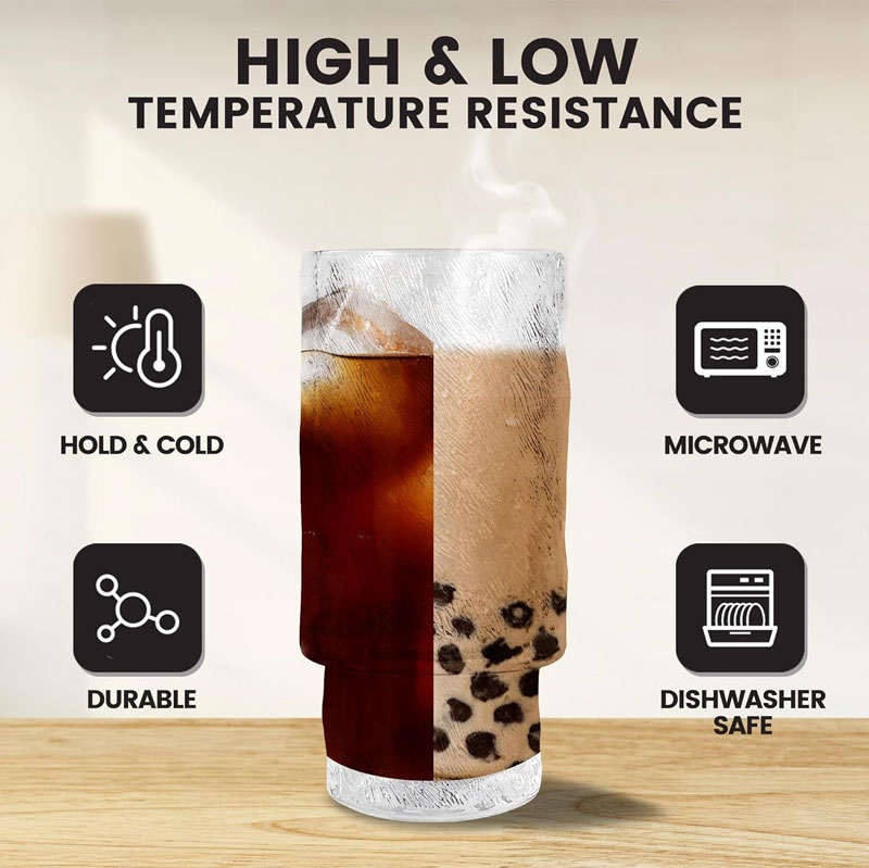 Ice Sip Drinking Glasses Cups Set With Bamboo Lids Straws Glassware For Mojito Iced Coffee Cocktail 4 Pattern 7 Ice Sip Drinking Glasses Cups Set With Bamboo Lids Straws Glassware For Mojito Iced Coffee Cocktail 4 Pattern