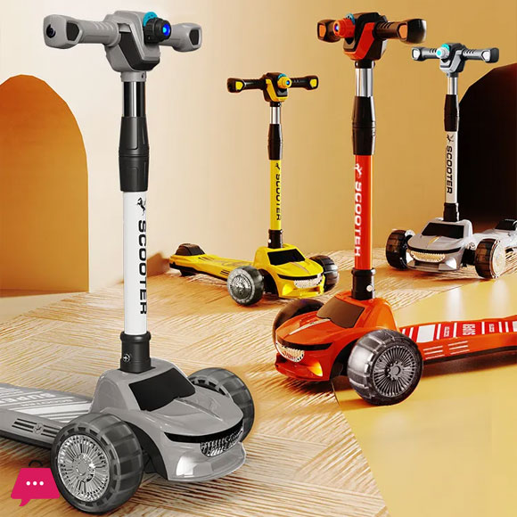 Kids Boy Girl Foldable Scooter Scooty With Wheels Lights And Music Imported 5 Kids Boy Girl Foldable Scooter Scooty With Wheels Lights And Music Imported - Image 3